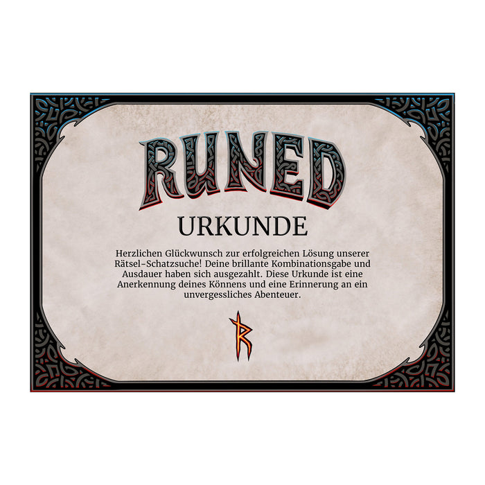 RUNED leuchtende Rätselurkunde & 6 Sammelkarten