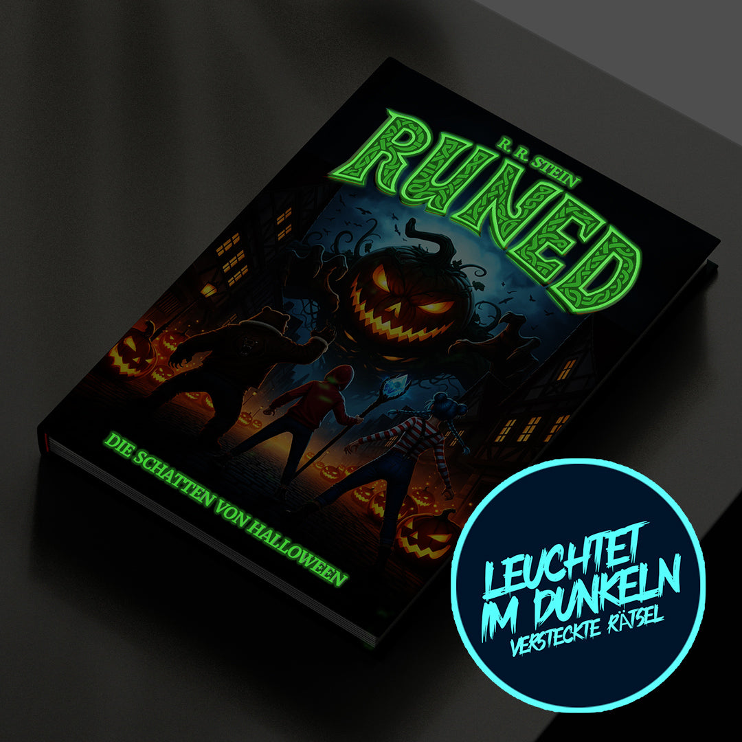 Halloween Bundle: RUNED 2 Buch + RUNED T-Shirt mit leuchtender Zaubertinte